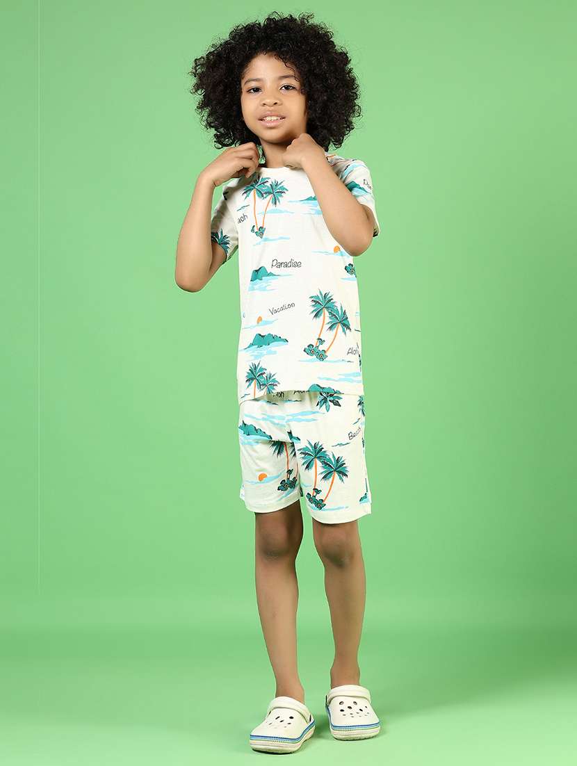 boys printed short sleeves co-ord set - 21864386 -  Standard Image - 1