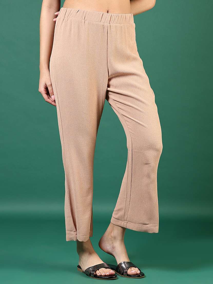 beige polyester palazzos - 21864416 -  Standard Image - 1