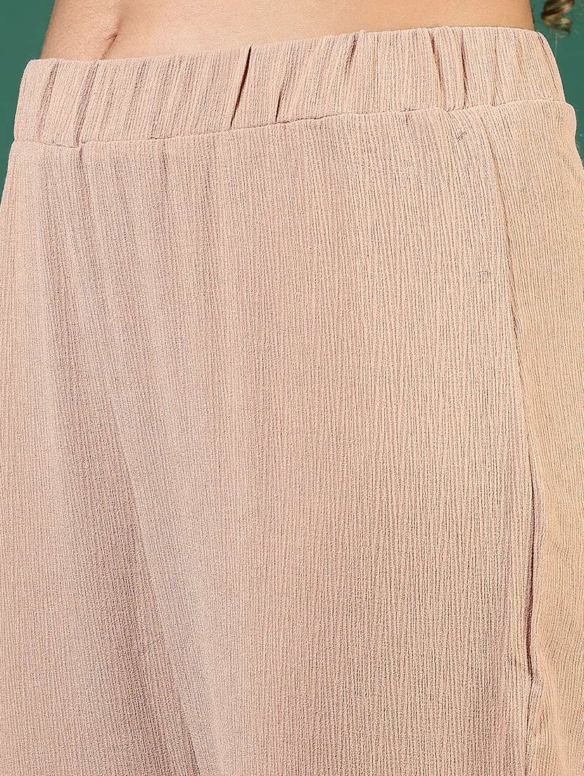 beige polyester palazzos - 21864416 -  Standard Image - 4