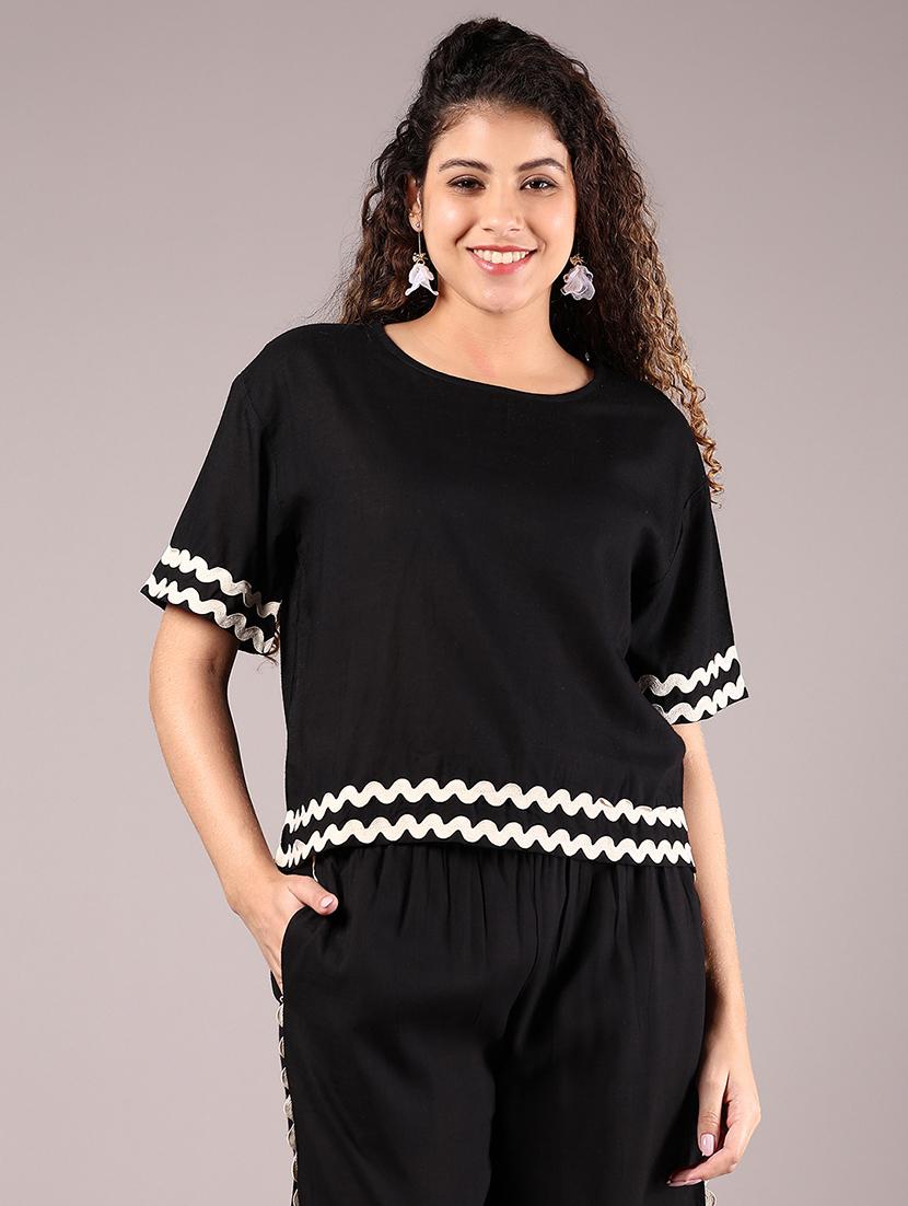 women solid short sleeves regular top - 21864431 - Zoom Image - 0
