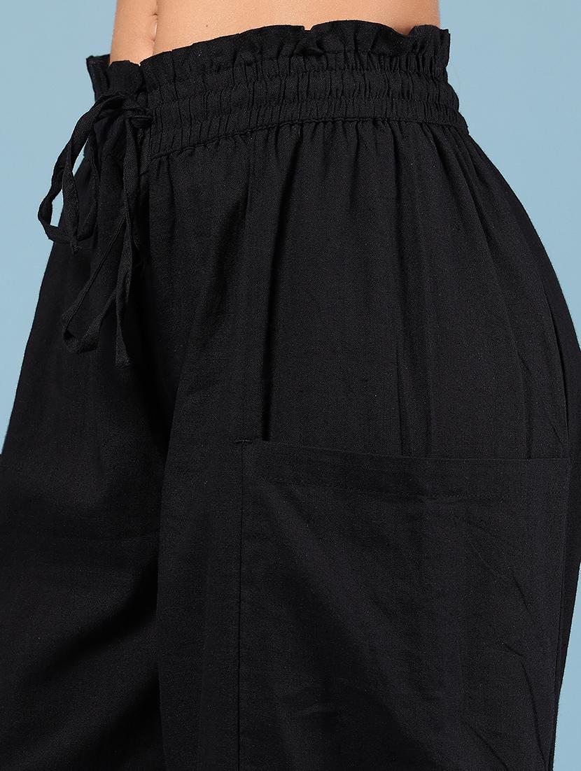 women black solid high rise peg trouser - 21864444 - Standard Image - 4