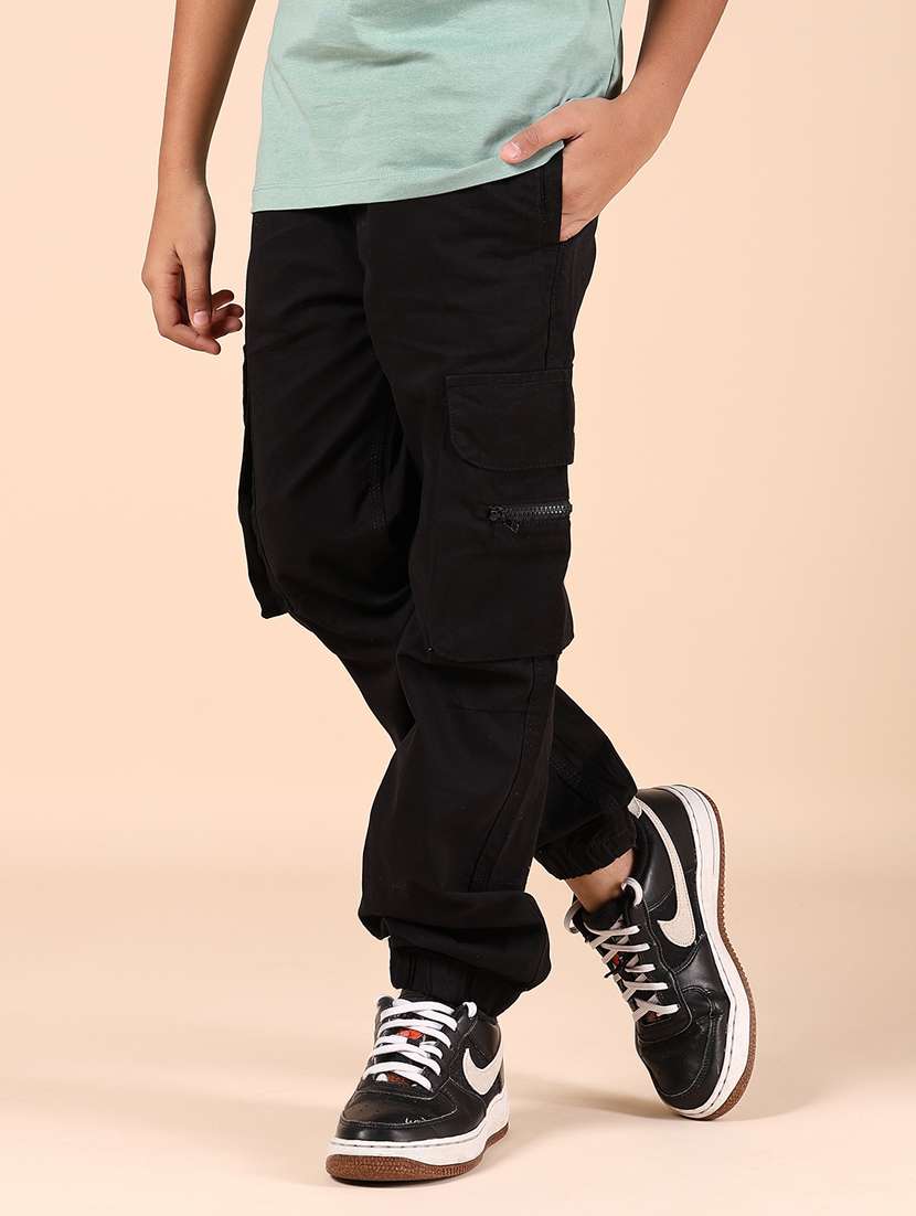 boys soild mid rise cargo - 21864925 -  Standard Image - 1