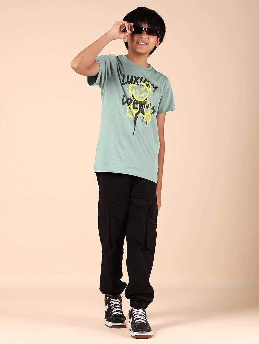 boys soild mid rise cargo - 21864925 -  Standard Image - 4