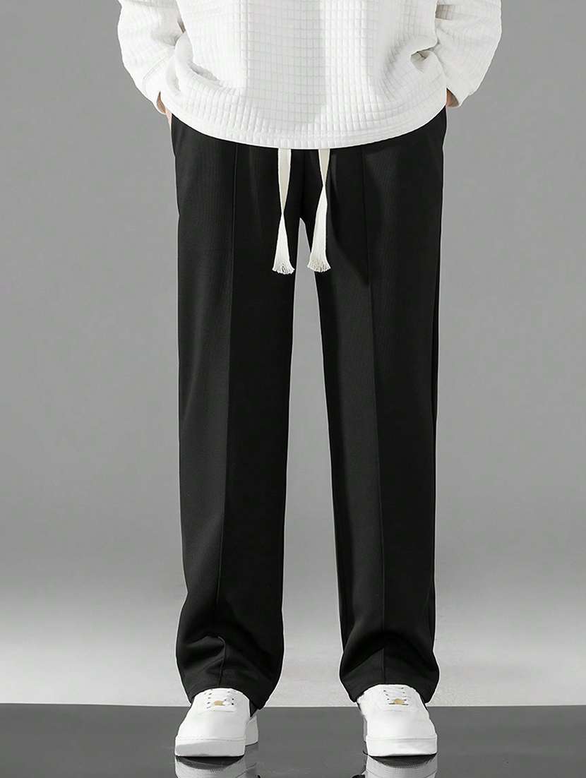 men solid mid rise relaxed fit track pant