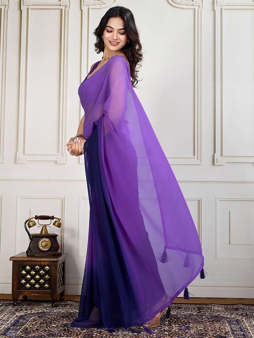 women ombre ready to wear saree with blouse - 21866038 -  Standard Image - 1