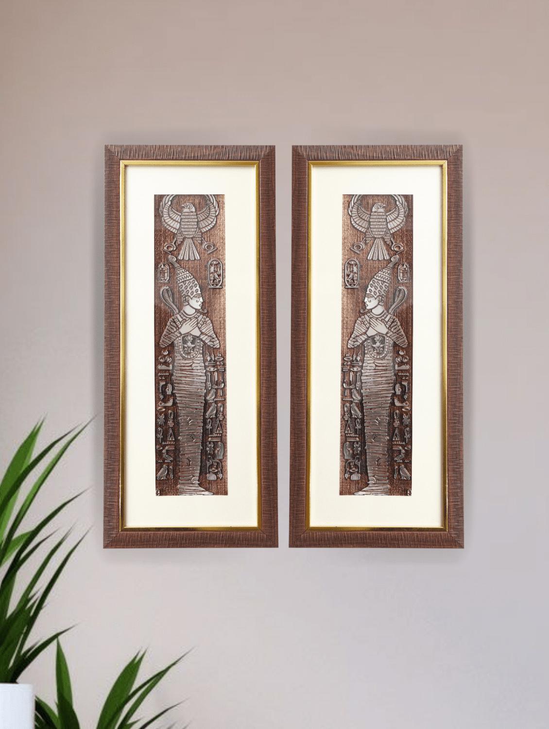 egyptian king pharaoh goddess nekhbet embossed foil painting - 21866056 - Zoom Image - 0