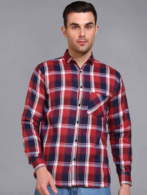 men checked long sleeve regular fit casual shirt  - 21866513 -  Standard Image - 0