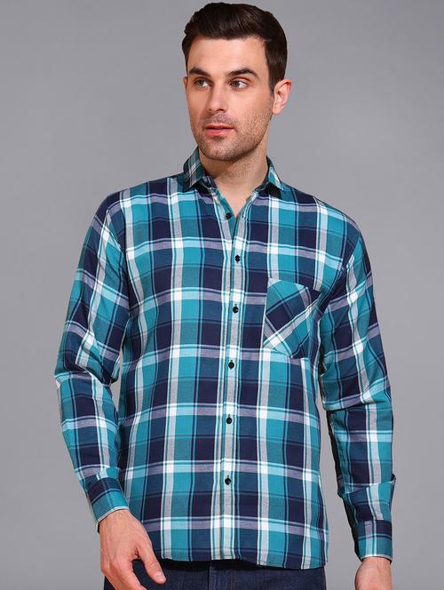men checked long sleeve regular fit casual shirt  - 21866514 -  Standard Image - 0