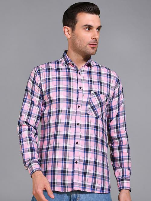 men checked long sleeve regular fit casual shirt  - 21866517 -  Standard Image - 0