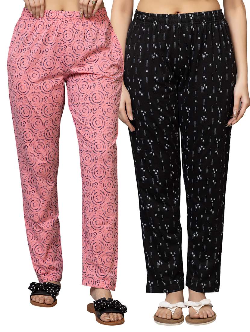 women pack of 2 printed nightwear pajama
