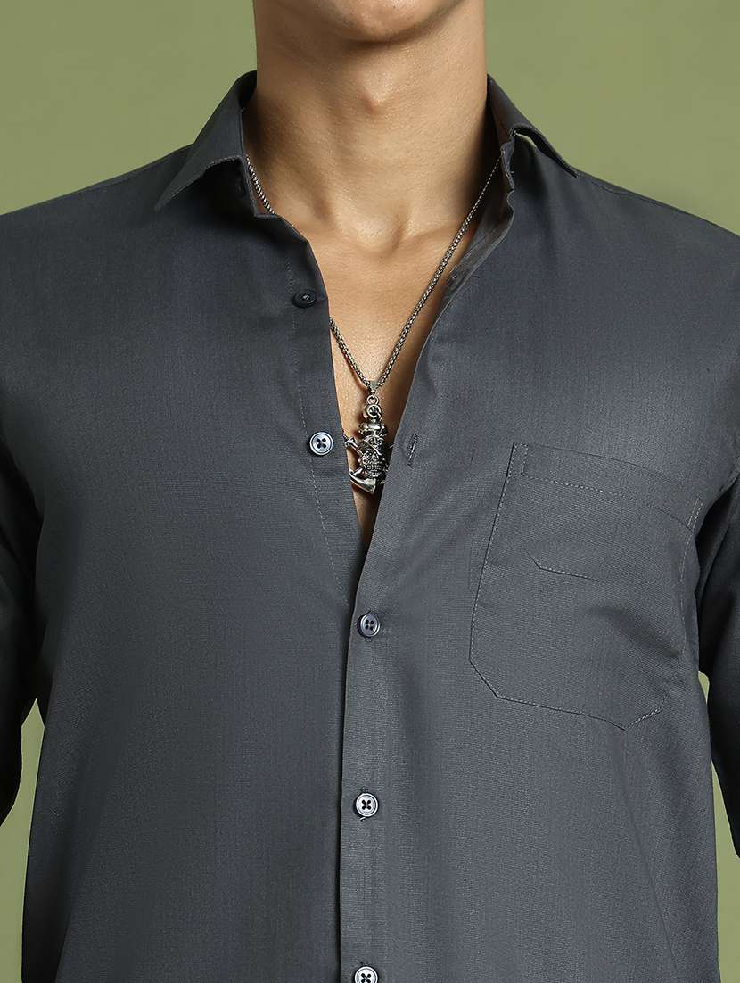 men solid long sleeve regular fit casual shirt  - 21866592 -  Standard Image - 4