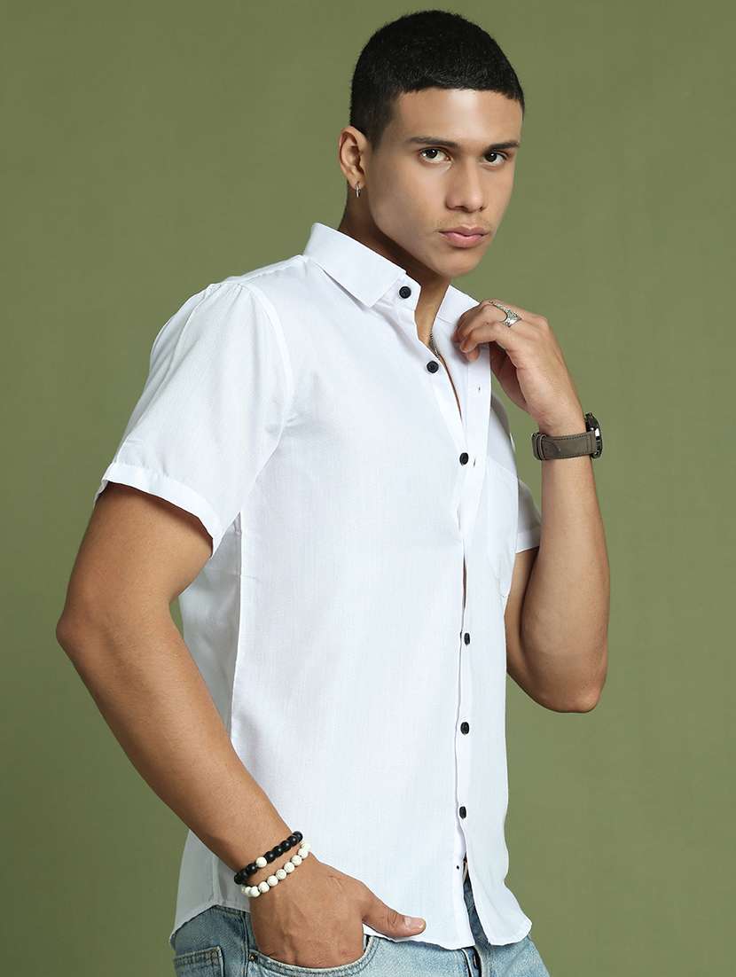 men solid short sleeve regular fit casual shirt  - 21866597 -  Standard Image - 1