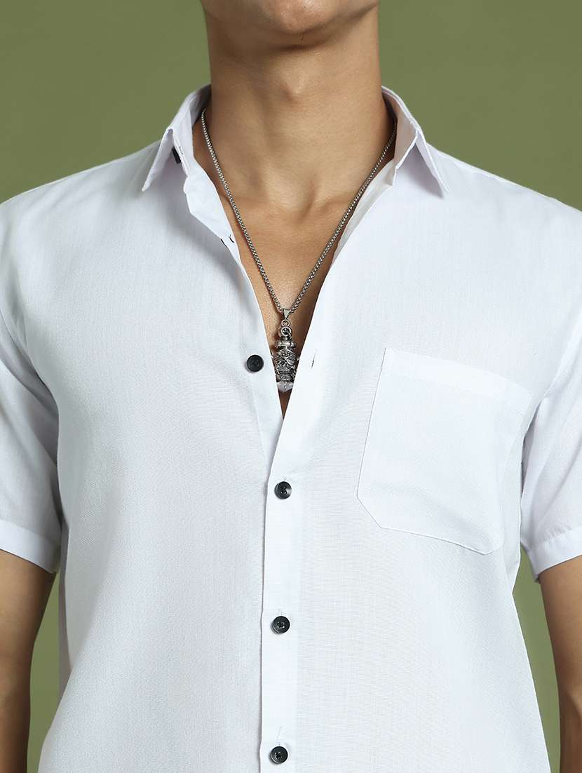 men solid short sleeve regular fit casual shirt  - 21866597 -  Standard Image - 4