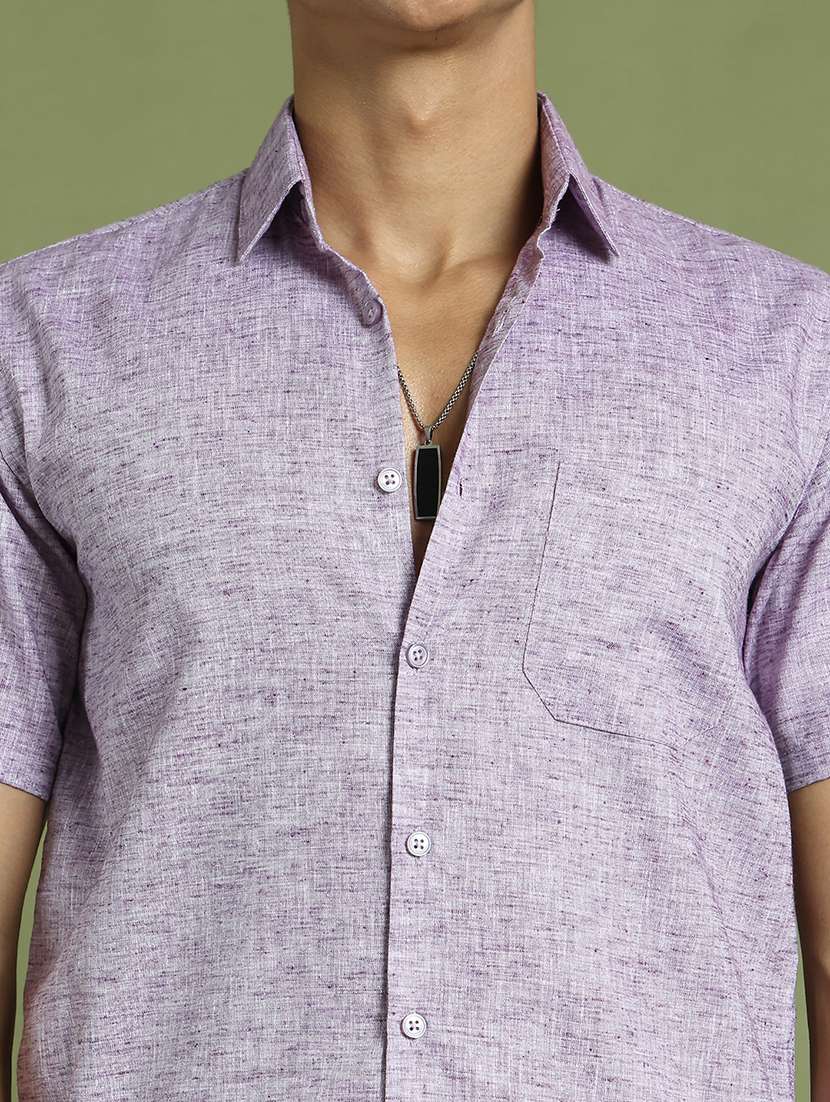 men solid short sleeve regular fit casual shirt  - 21866599 -  Standard Image - 4