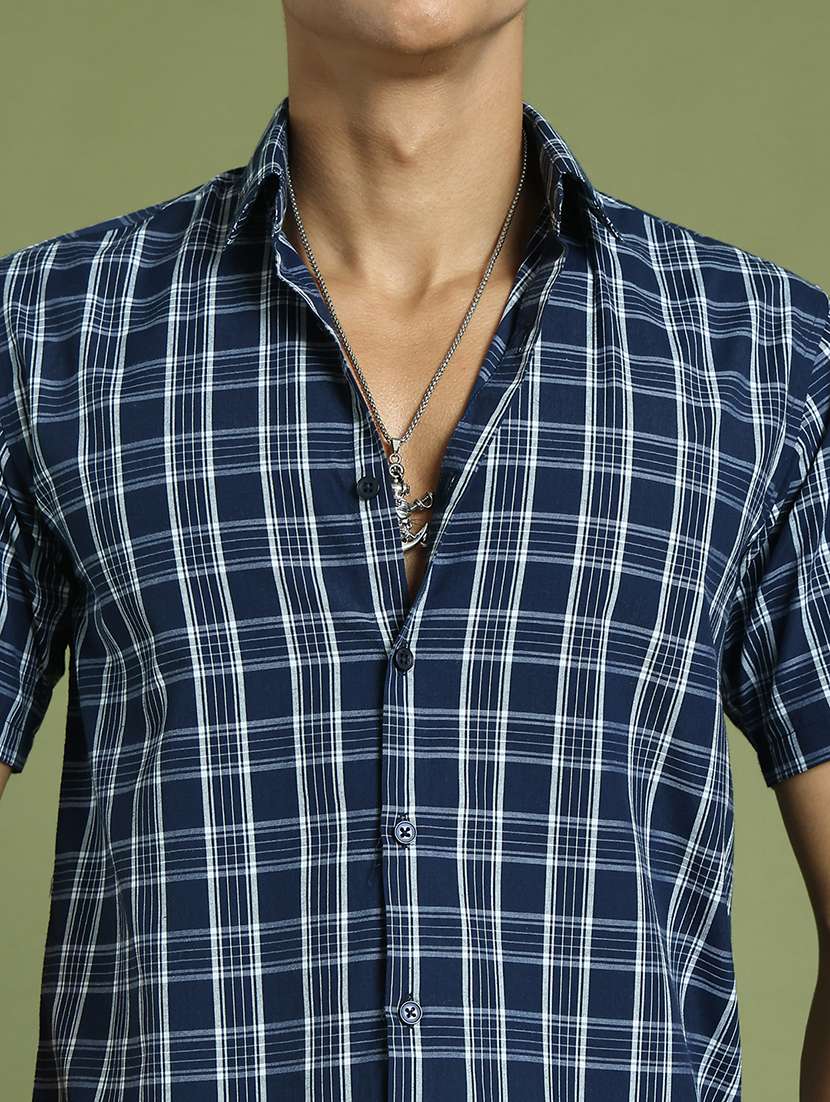 men checked short sleeve regular fit casual shirt  - 21866601 -  Standard Image - 4