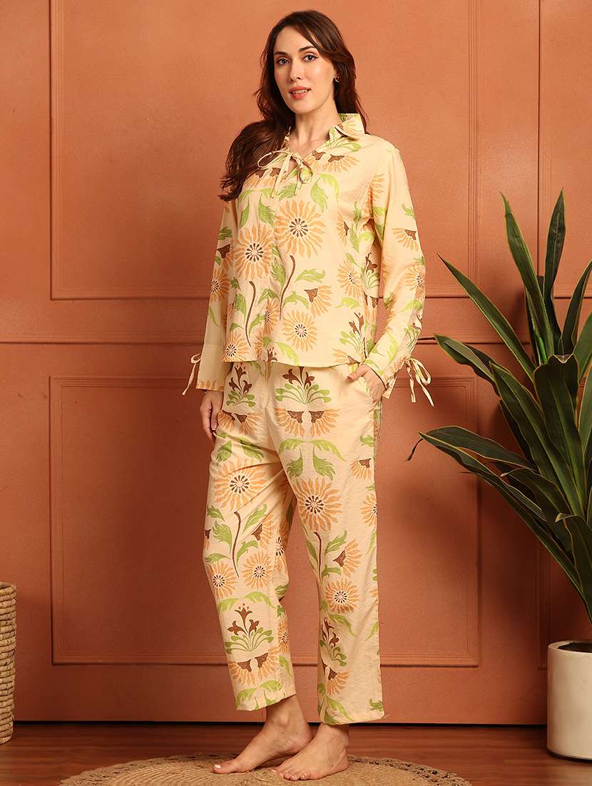 women printed nightwear pyjama set - 21866626 -  Standard Image - 1