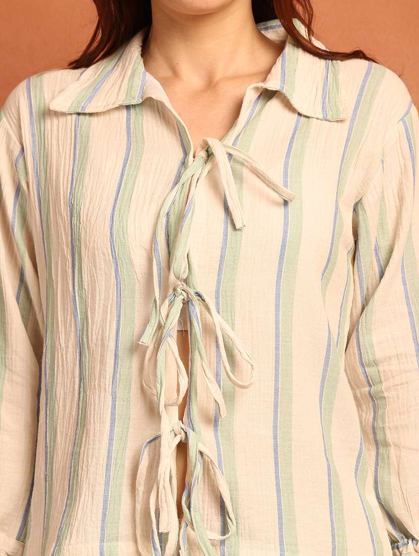 women striped nightwear pyjama set - 21866636 -  Standard Image - 4