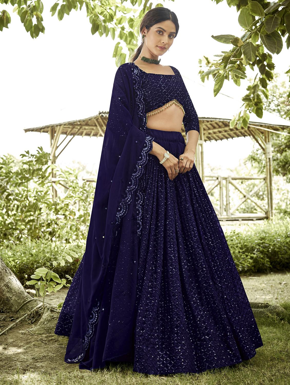 women flared semi stitched lehenga choli with dupatta set - 21867333 - Zoom Image - 0