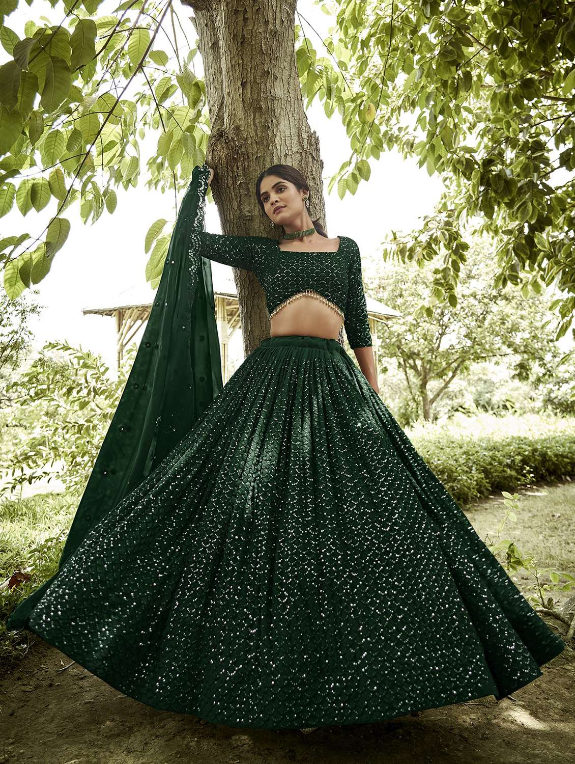 women flared semi stitched lehenga choli with dupatta set - 21867334 -  Zoom Image - 0