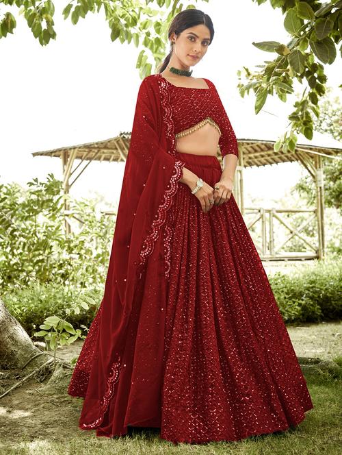 women flared semi stitched lehenga choli with dupatta set - 21867337 - Standard Image - 0