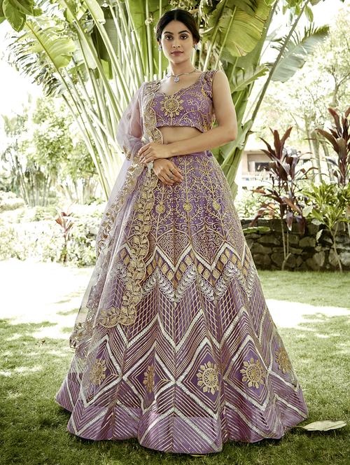 women flared semi stitched lehenga choli with dupatta set - 21867339 -  Standard Image - 0
