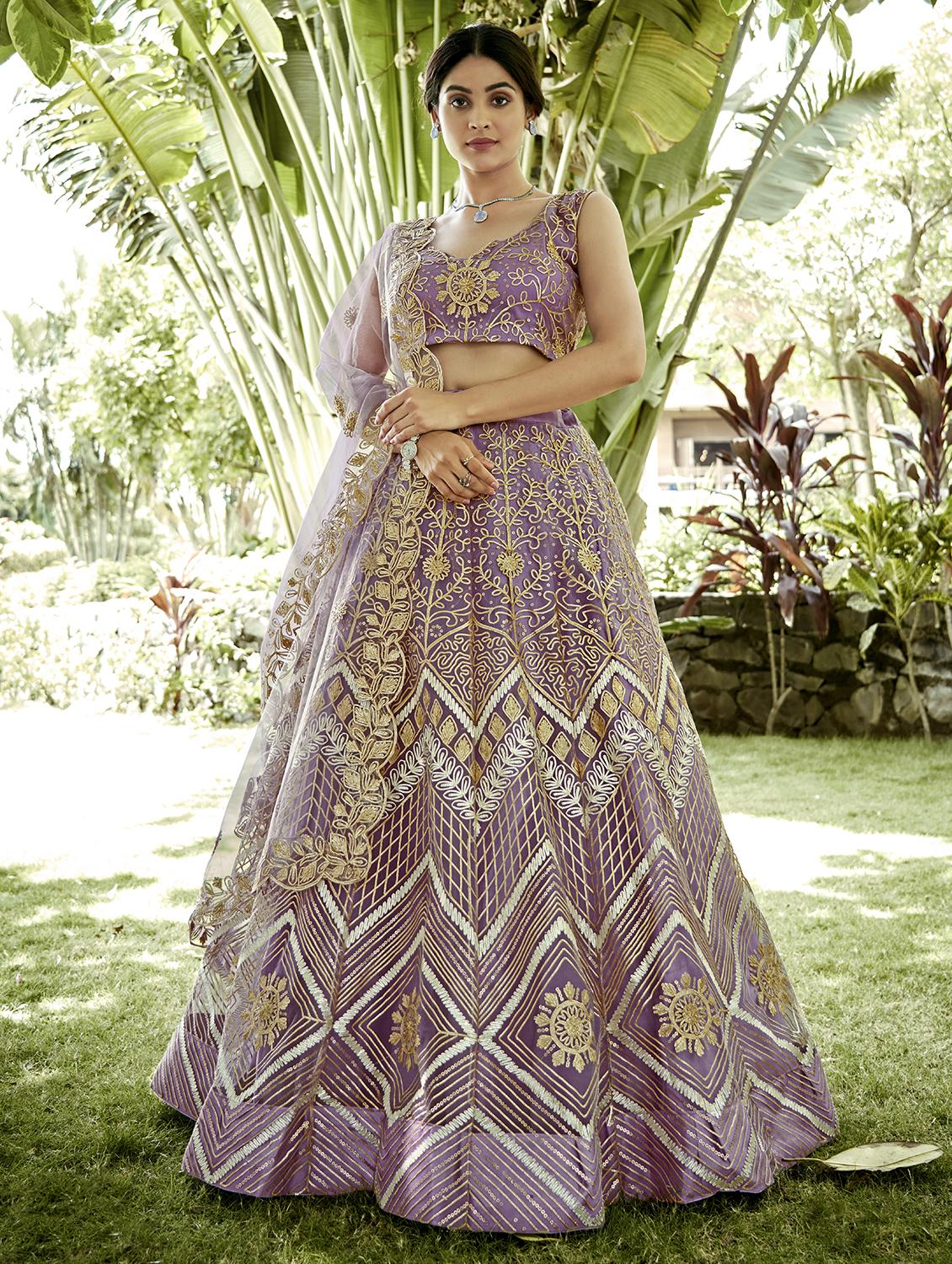 women flared semi stitched lehenga choli with dupatta set - 21867339 -  Zoom Image - 0
