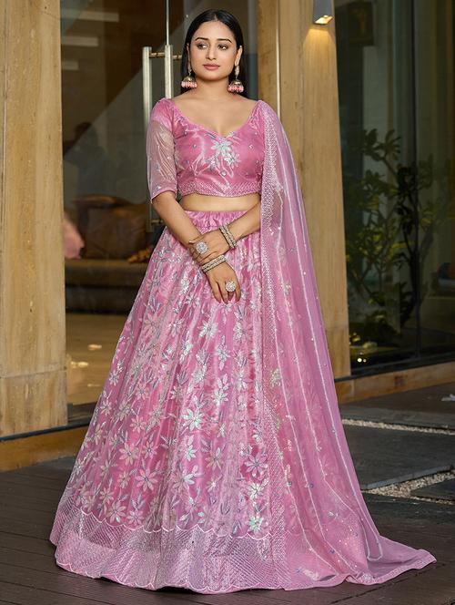 women flared semi stitched lehenga choli with dupatta set - 21867349 -  Standard Image - 0