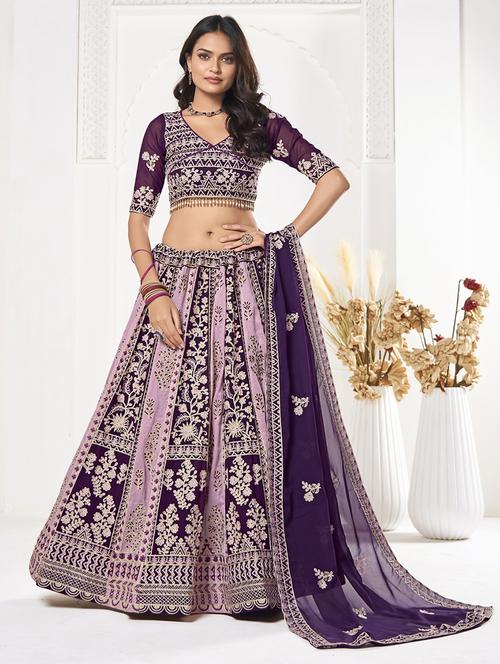 women flared semi stitched lehenga choli with dupatta set - 21867350 - Standard Image - 0