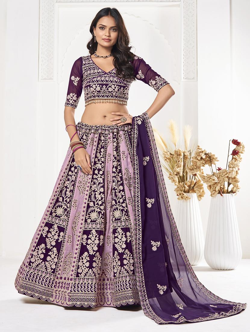 women flared semi stitched lehenga choli with dupatta set - 21867350 - Zoom Image - 0