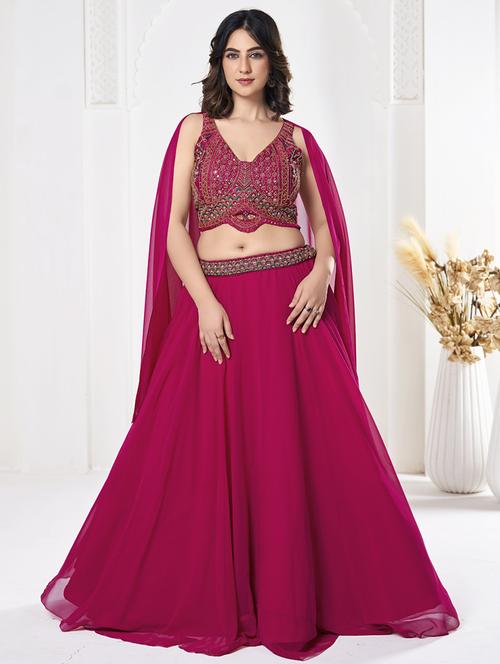 women flared semi stitched lehenga choli with dupatta set - 21867353 -  Standard Image - 0