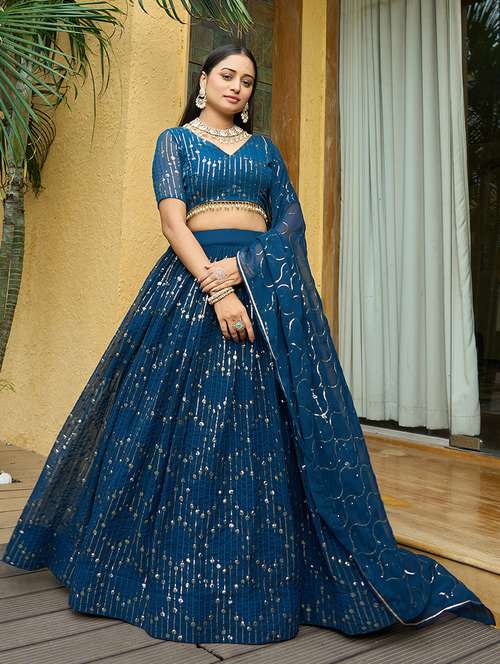 women flared semi stitched lehenga choli with dupatta set - 21867356 - Standard Image - 0