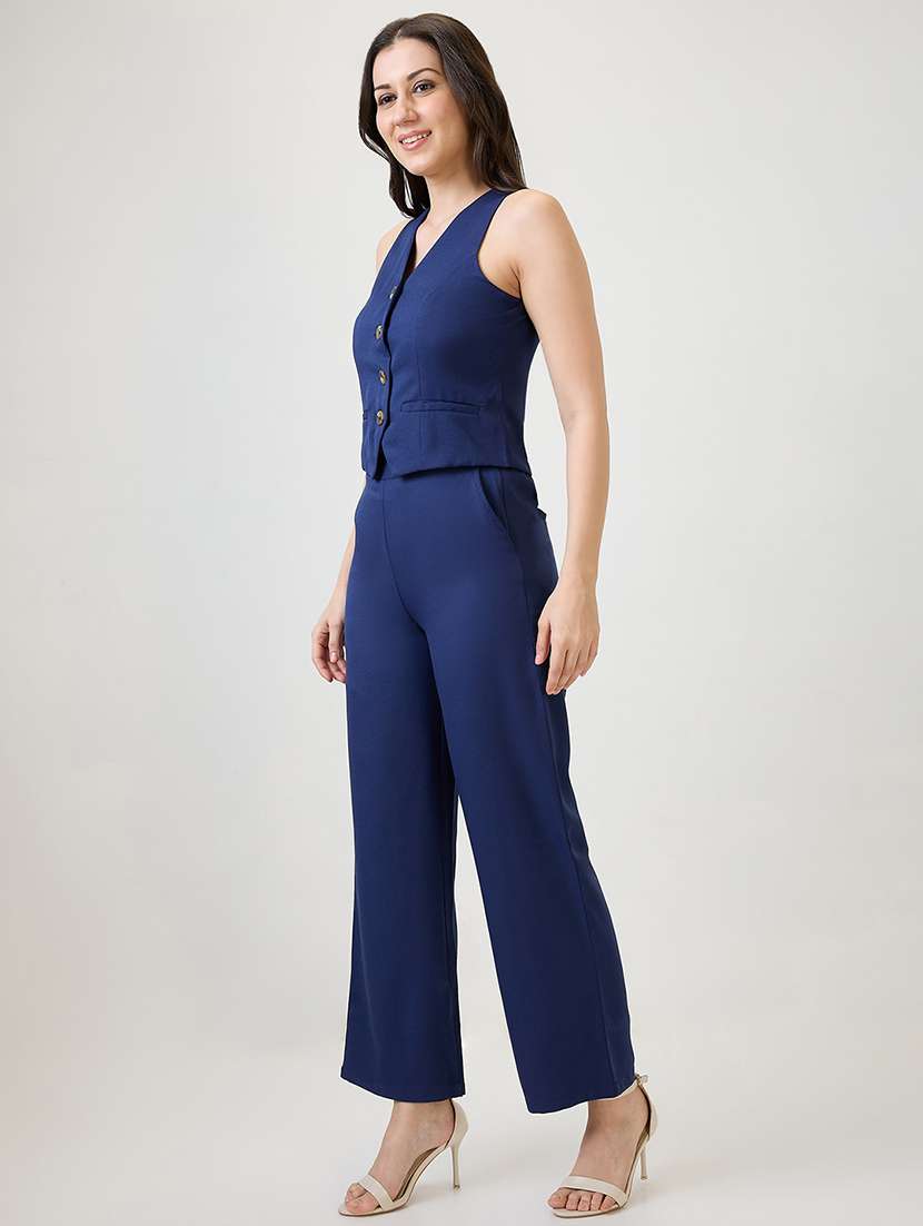 women solid vest top and trouser co-ord set - 21869838 -  Standard Image - 1