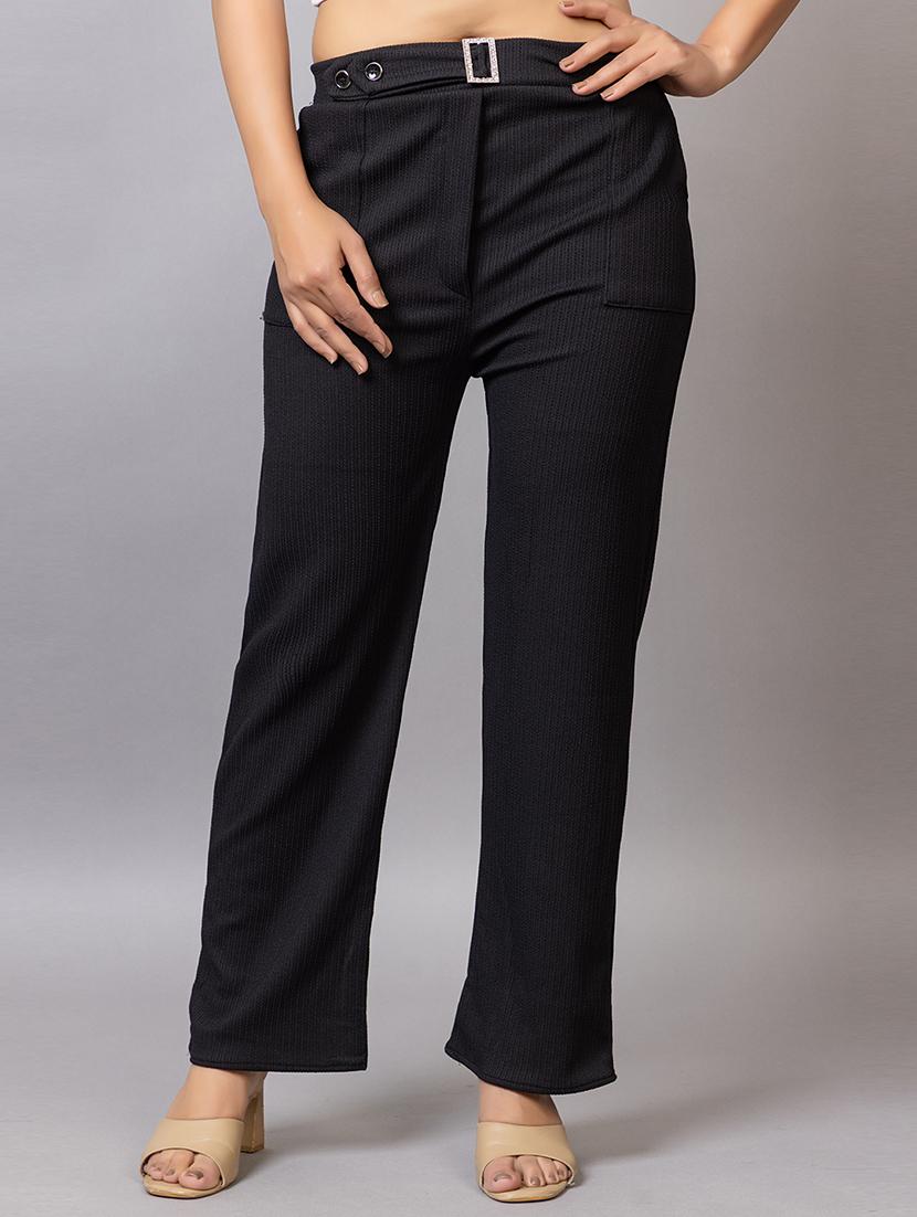 women solid mid rise straight trouser - 21869849 -  Zoom Image - 0