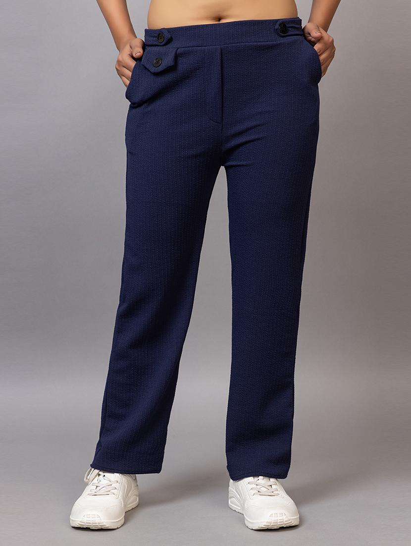women solid mid rise straight trouser - 21869855 -  Zoom Image - 0