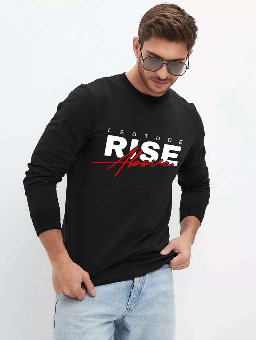 men chest print long sleeve regular fit t-shirt