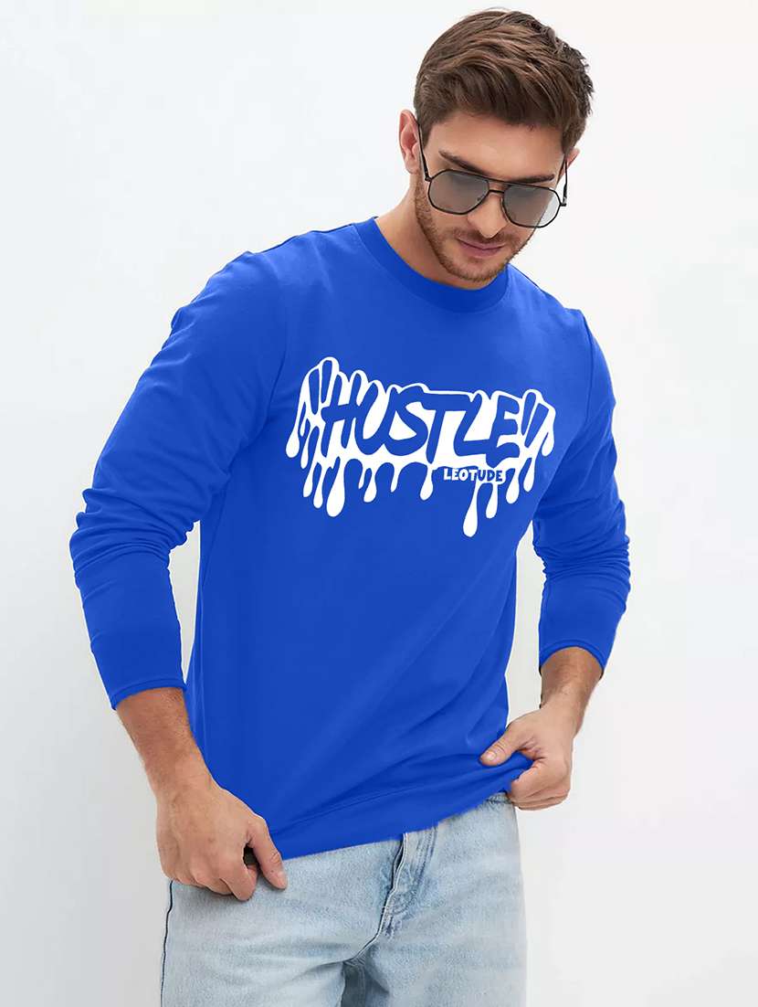 men chest print long sleeve regular fit t-shirt