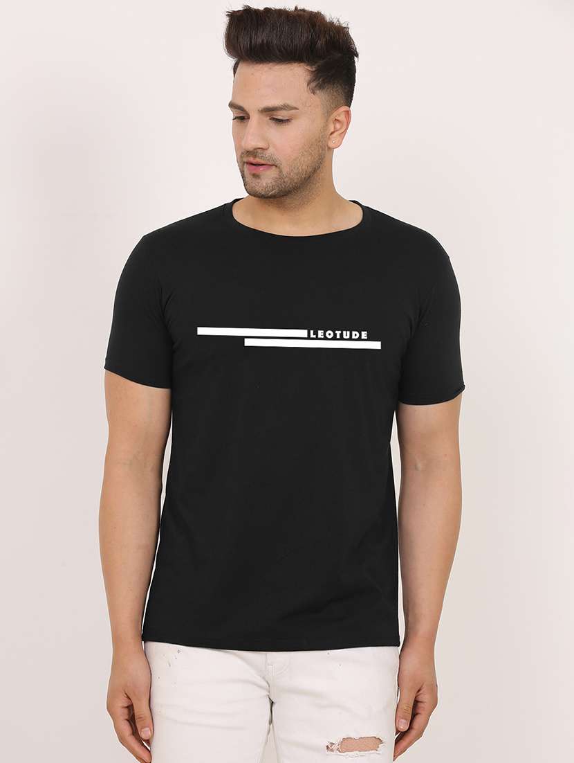 men chest print short sleeve regular fit t-shirt