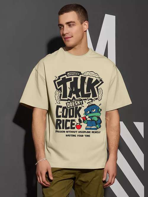 men printed short sleeve oversized t-shirt