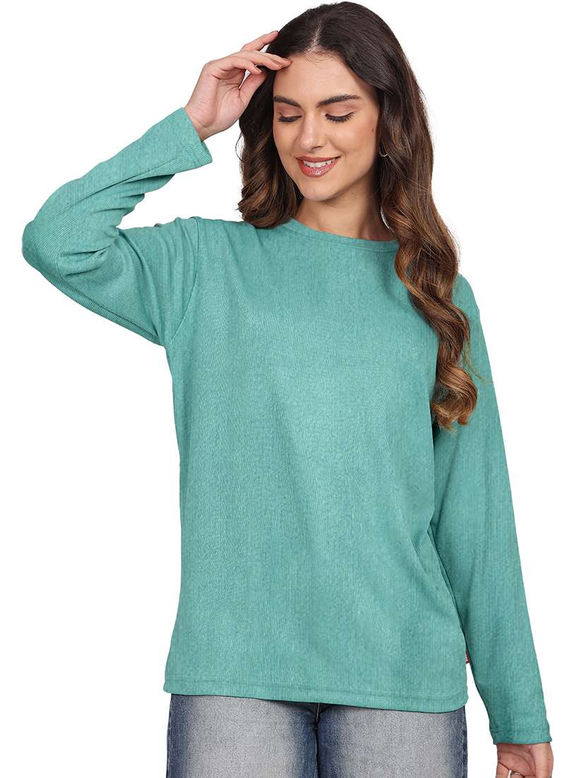 green cotton blend boxy tshirt