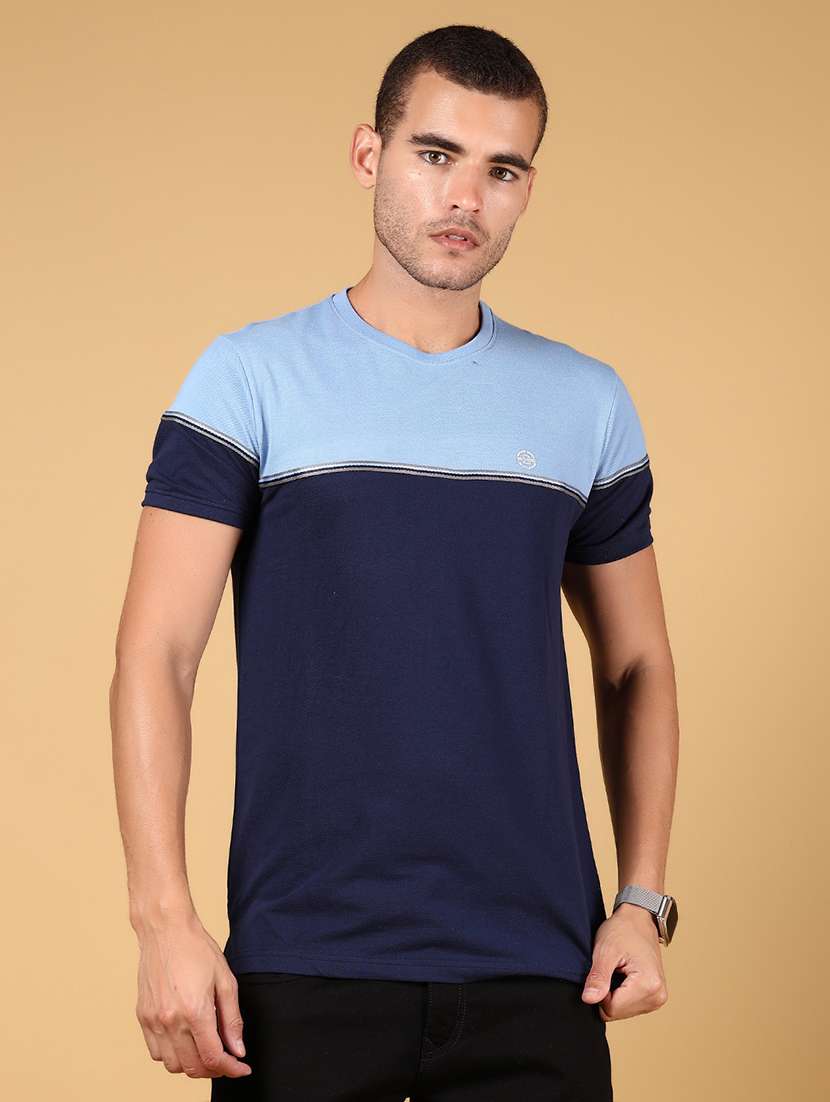 men color blocked short sleeves regular fit t-shirt - 21871005 -  Standard Image - 1
