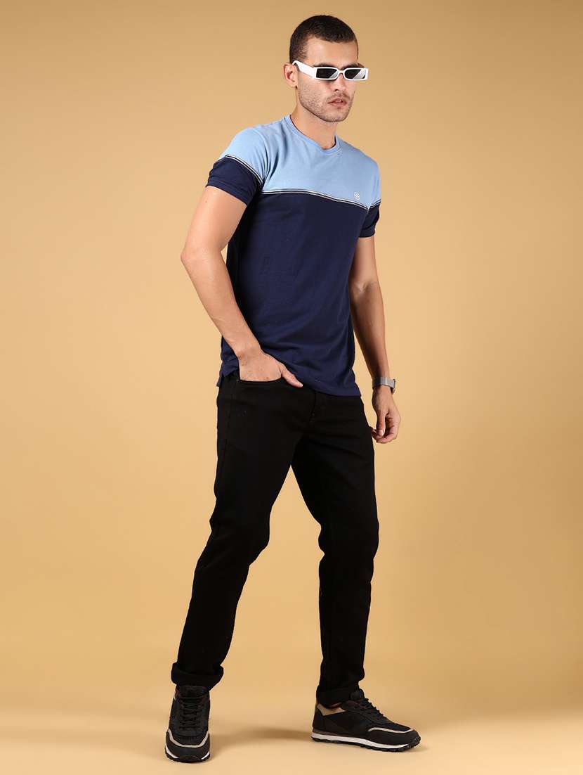 men color blocked short sleeves regular fit t-shirt - 21871005 -  Standard Image - 4