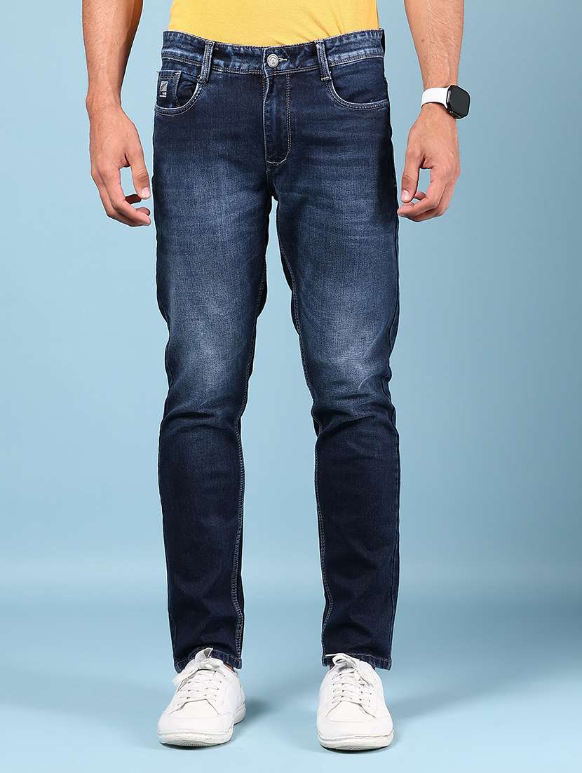 men solid mid rise slim fit jean