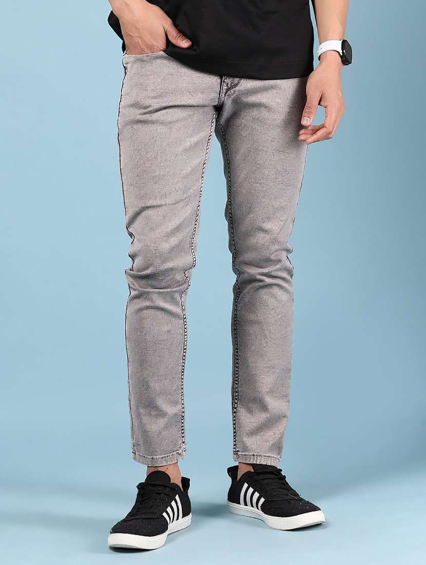 men solid mid rise slim fit jean - 21871314 - Standard Image - 1