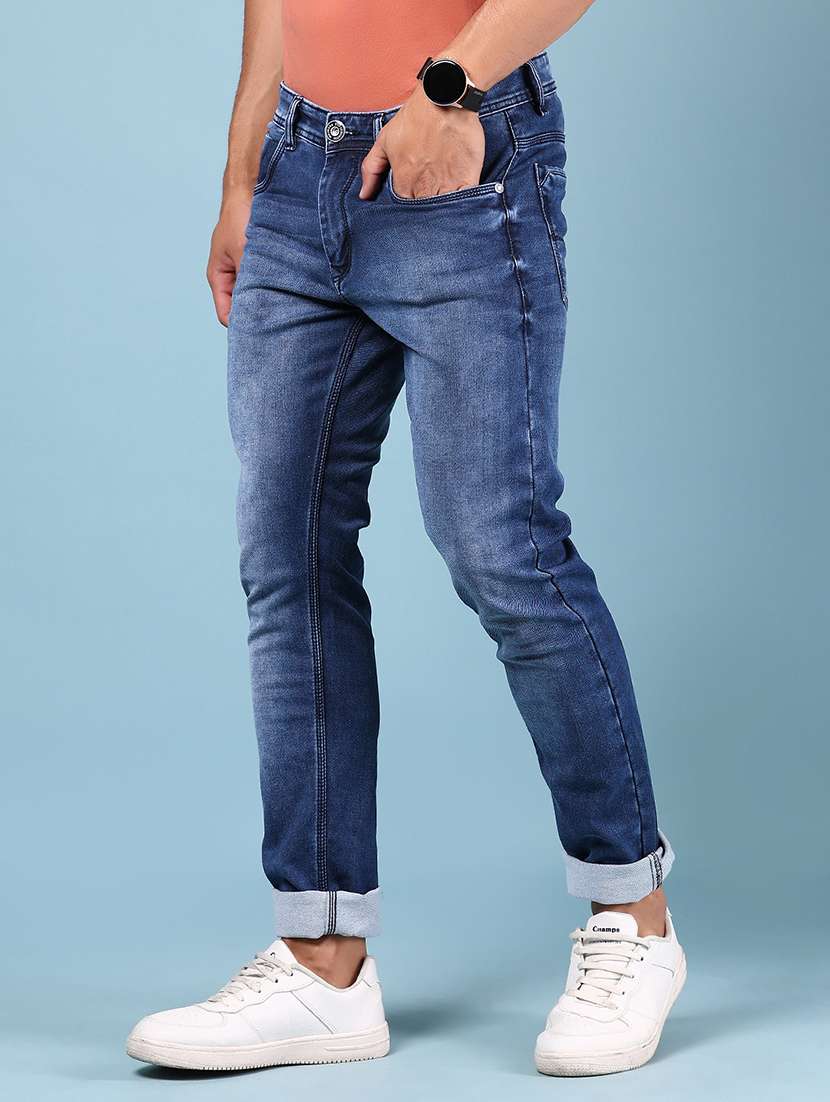 men solid mid rise slim fit jean - 21871499 -  Standard Image - 1