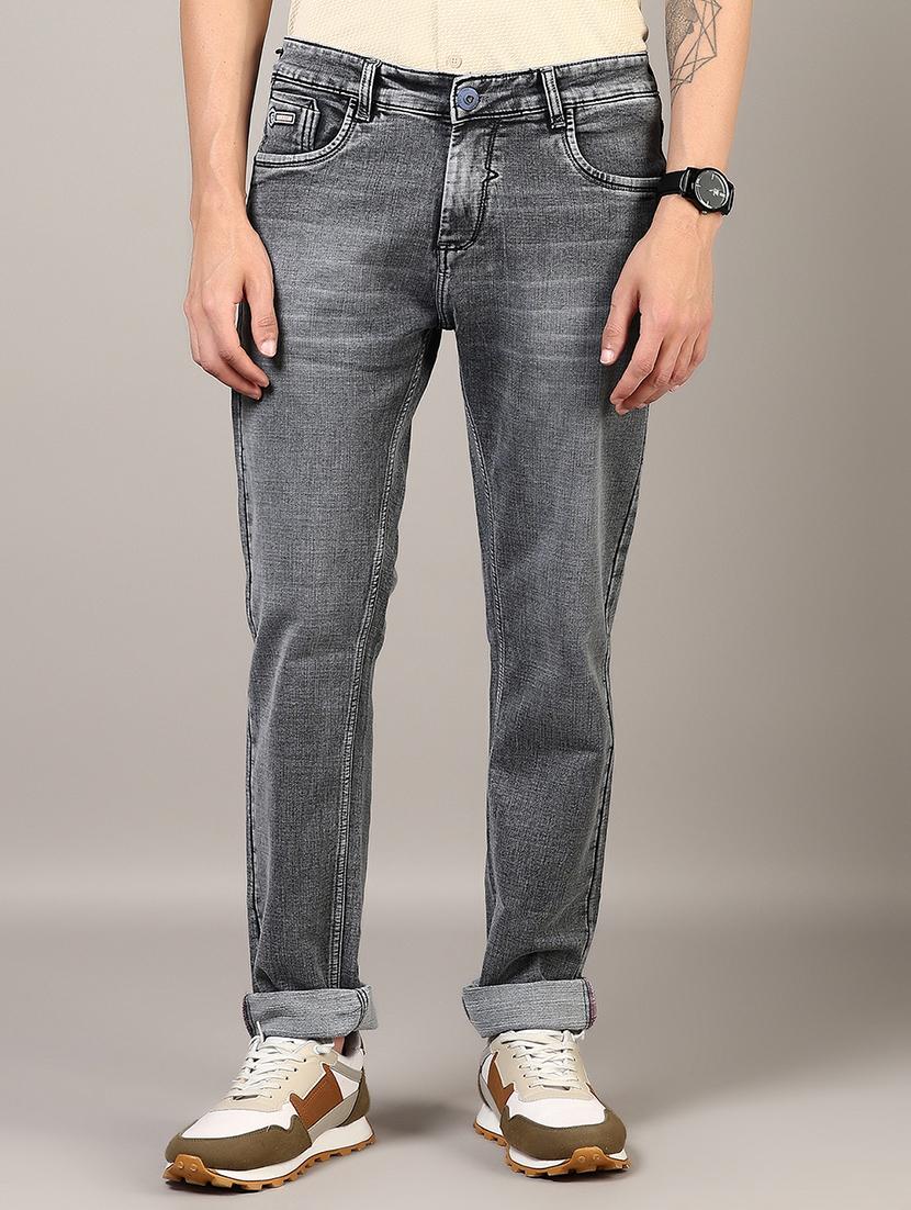 men solid mid rise slim fit jean