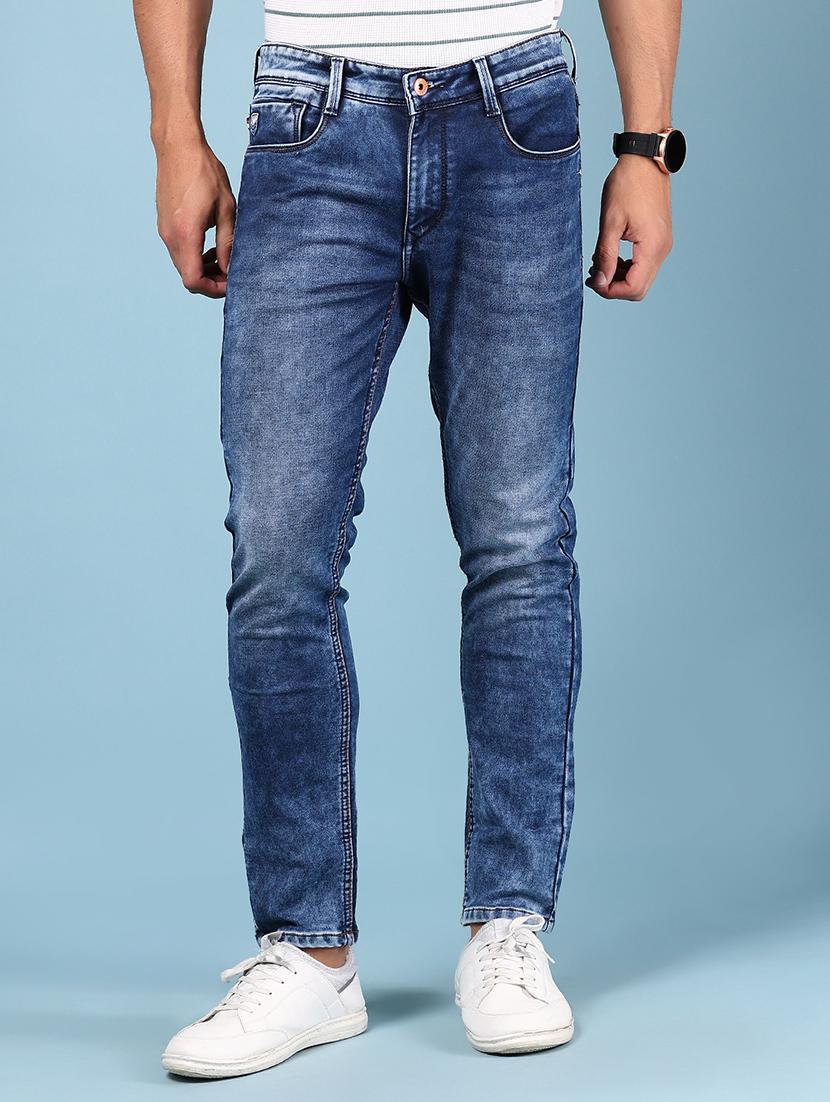 men solid mid rise slim fit jean