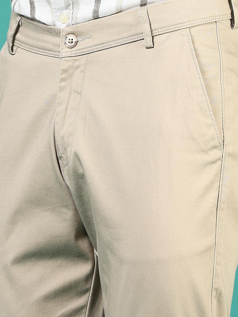 men solid md rise flat front casual chinos - 21871856 - Standard Image - 4
