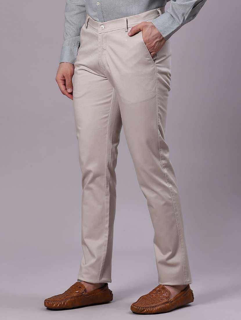 men solid mid rise casual chinos - 21871857 -  Standard Image - 1