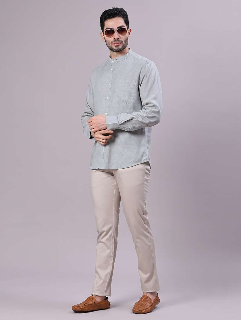 men solid mid rise casual chinos - 21871857 -  Standard Image - 4
