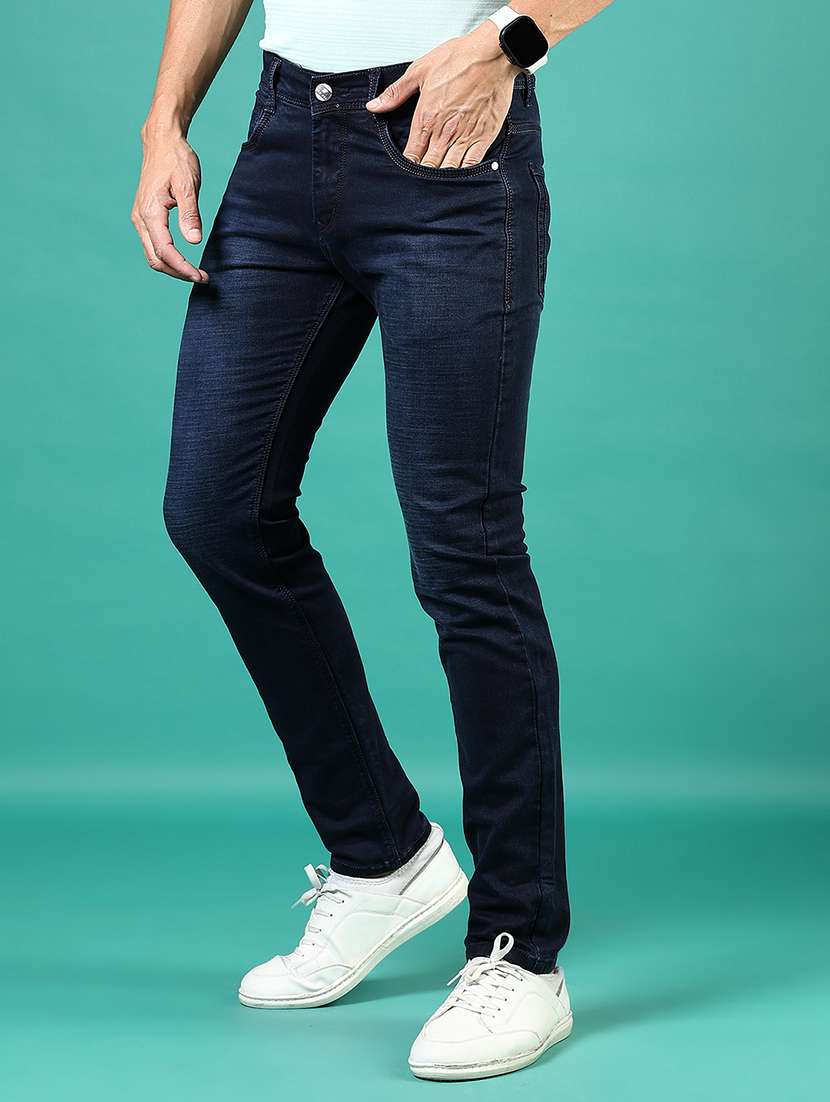 Men Solid Mid Rise Slim Fit Jean - 21872058 -  Standard Image - 1